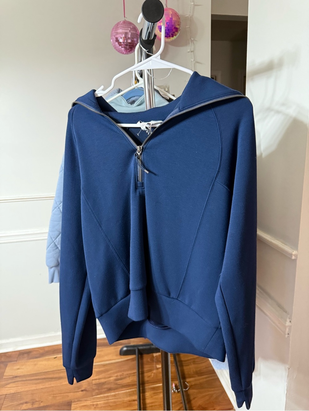 SPANX Men's Navy Zip-Up Hoodie